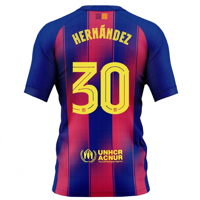 Danxen Dámské Juan Hernández #30 Modrá Červená Domů Hráčské Dresy 2025/26 Dres