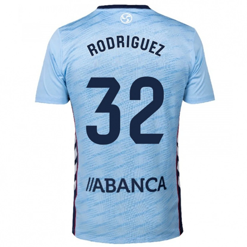Danxen Dámské Javi Rodríguez #32 Nebesky Modrá Červená Domů Hráčské Dresy 2025/26 Dres