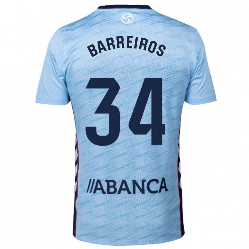 Danxen Dámské Iago Barreiros #34 Nebesky Modrá Červená Domů Hráčské Dresy 2025/26 Dres