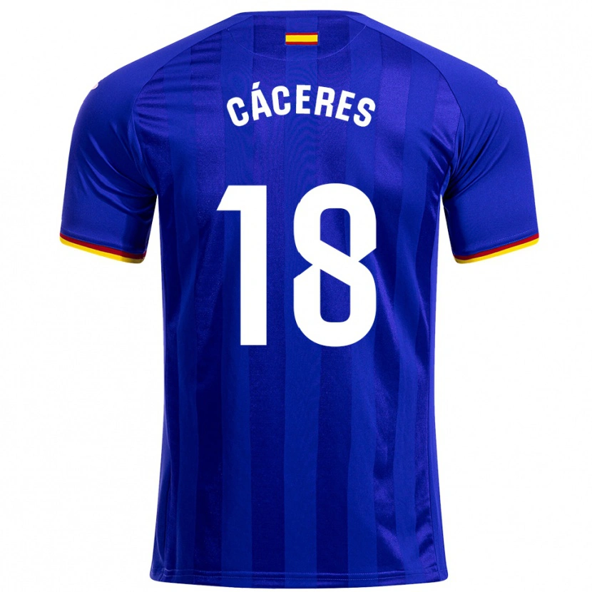 Danxen Dámské Damián Cáceres #18 Modrá Červená Žlutá Domů Hráčské Dresy 2025/26 Dres