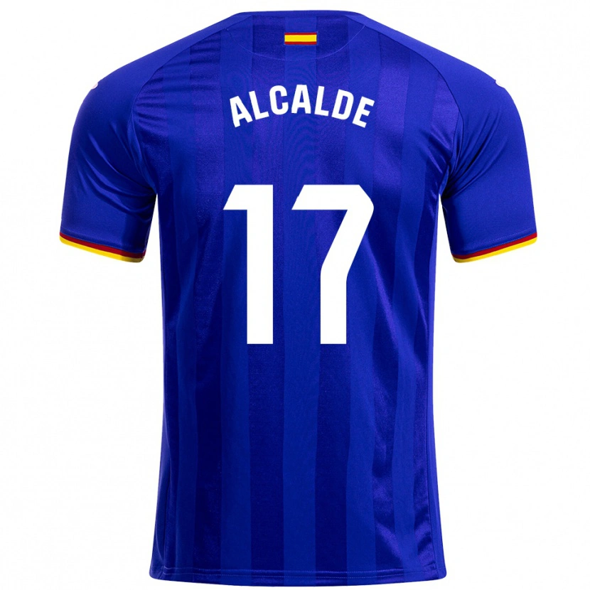 Danxen Dámské Jacobo Alcalde #17 Modrá Červená Žlutá Domů Hráčské Dresy 2025/26 Dres