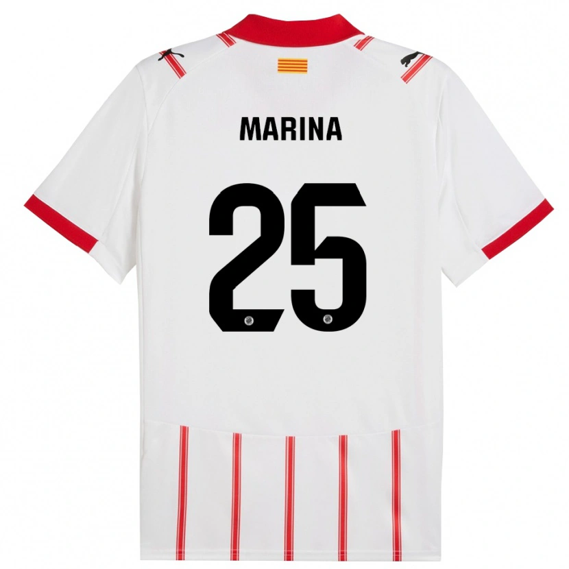 Danxen Dámské Sergi Marina #25 Bílá Červená Domů Hráčské Dresy 2025/26 Dres
