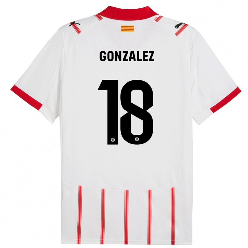 Danxen Dámské Gerard Gonzalez #18 Bílá Červená Domů Hráčské Dresy 2025/26 Dres