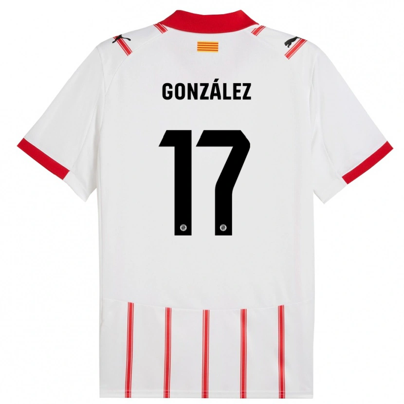 Danxen Dámské Mario González #17 Bílá Červená Domů Hráčské Dresy 2025/26 Dres
