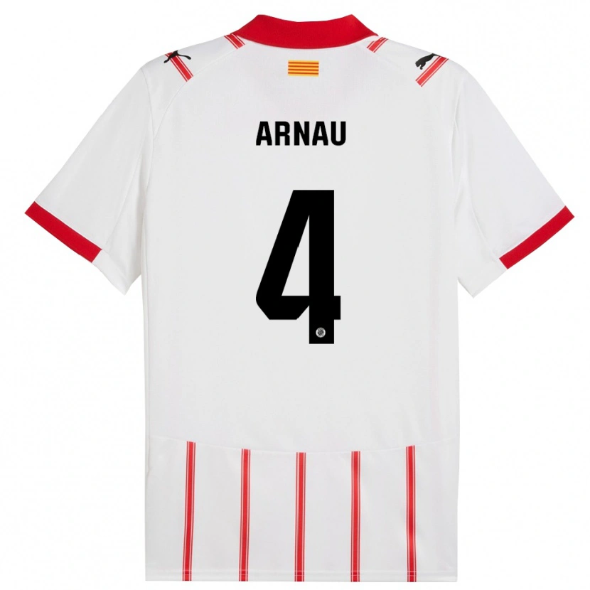 Danxen Dámské Arnau Martínez #4 Bílá Červená Domů Hráčské Dresy 2025/26 Dres