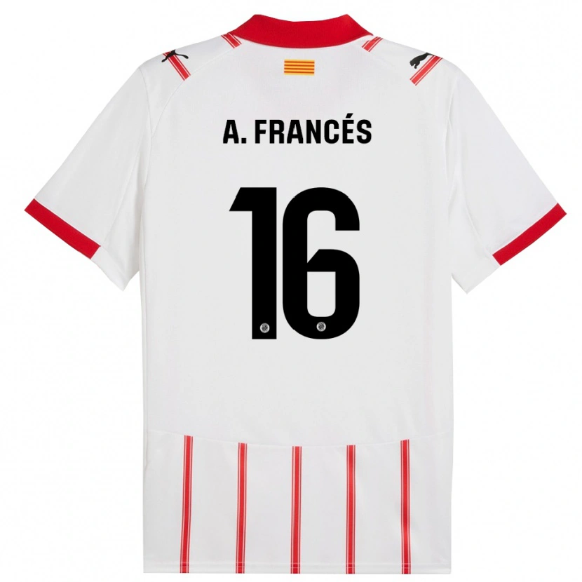 Danxen Dámské Alejandro Francés #16 Bílá Červená Domů Hráčské Dresy 2025/26 Dres