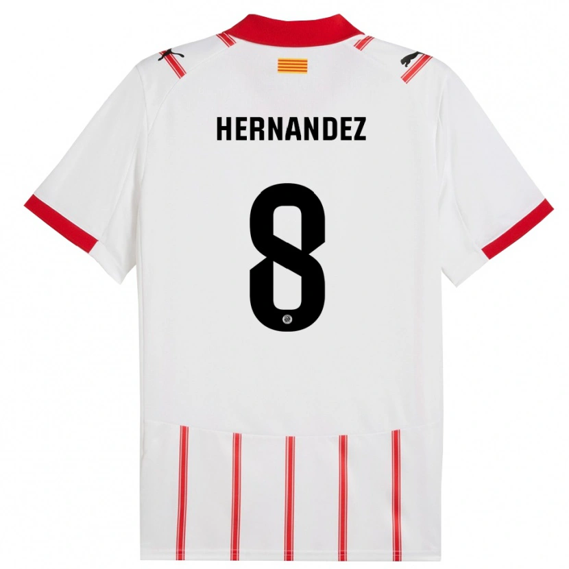 Danxen Dámské Sofia Hernández #8 Bílá Červená Domů Hráčské Dresy 2025/26 Dres