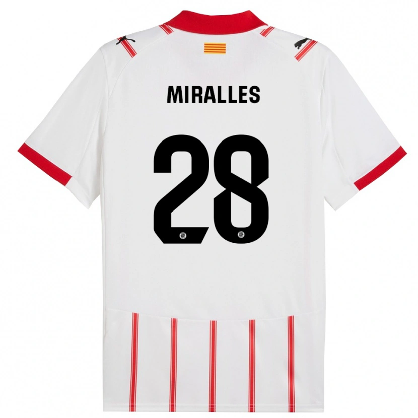 Danxen Dámské Diego Miralles #28 Bílá Červená Domů Hráčské Dresy 2025/26 Dres