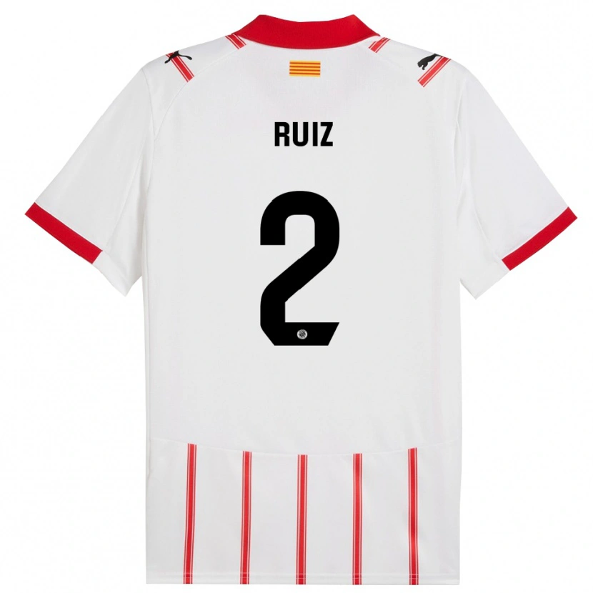Danxen Dámské Ferran Ruiz #2 Bílá Červená Domů Hráčské Dresy 2025/26 Dres