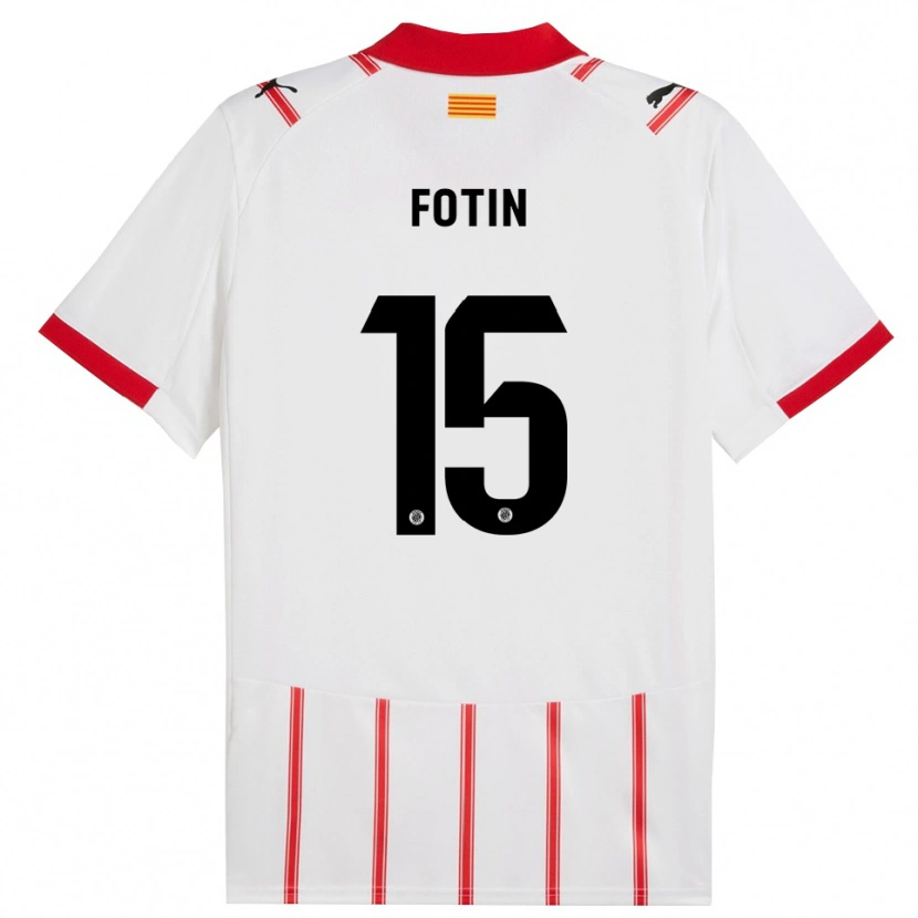 Danxen Dámské Rareș Fotin #15 Bílá Červená Domů Hráčské Dresy 2025/26 Dres