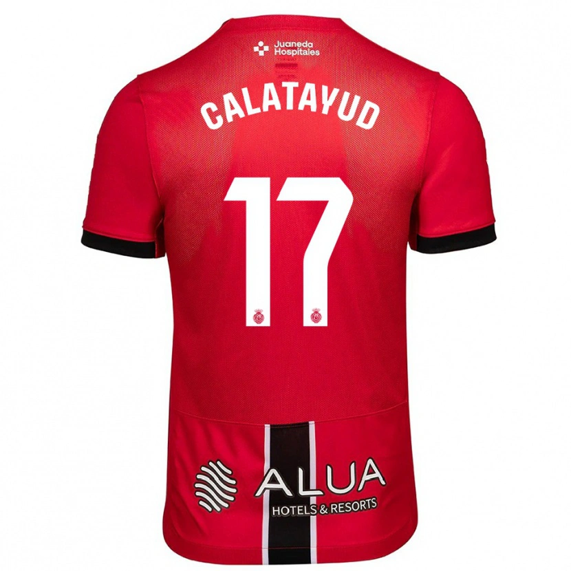Danxen Dámské Miguel Calatayud #17 Červená Černá Domů Hráčské Dresy 2025/26 Dres