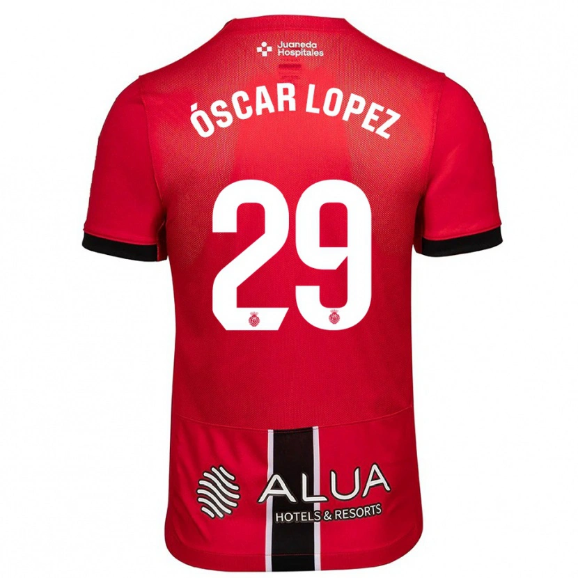 Danxen Dámské Óscar López #29 Červená Černá Domů Hráčské Dresy 2025/26 Dres