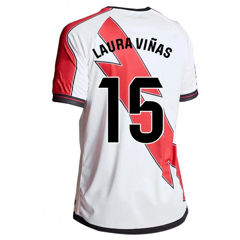 Danxen Dámské Laura Viñas Herrera #15 Bílá Červená Domů Hráčské Dresy 2025/26 Dres