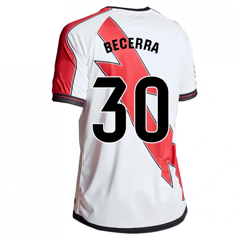 Danxen Dámské Samu Becerra #30 Bílá Červená Domů Hráčské Dresy 2025/26 Dres