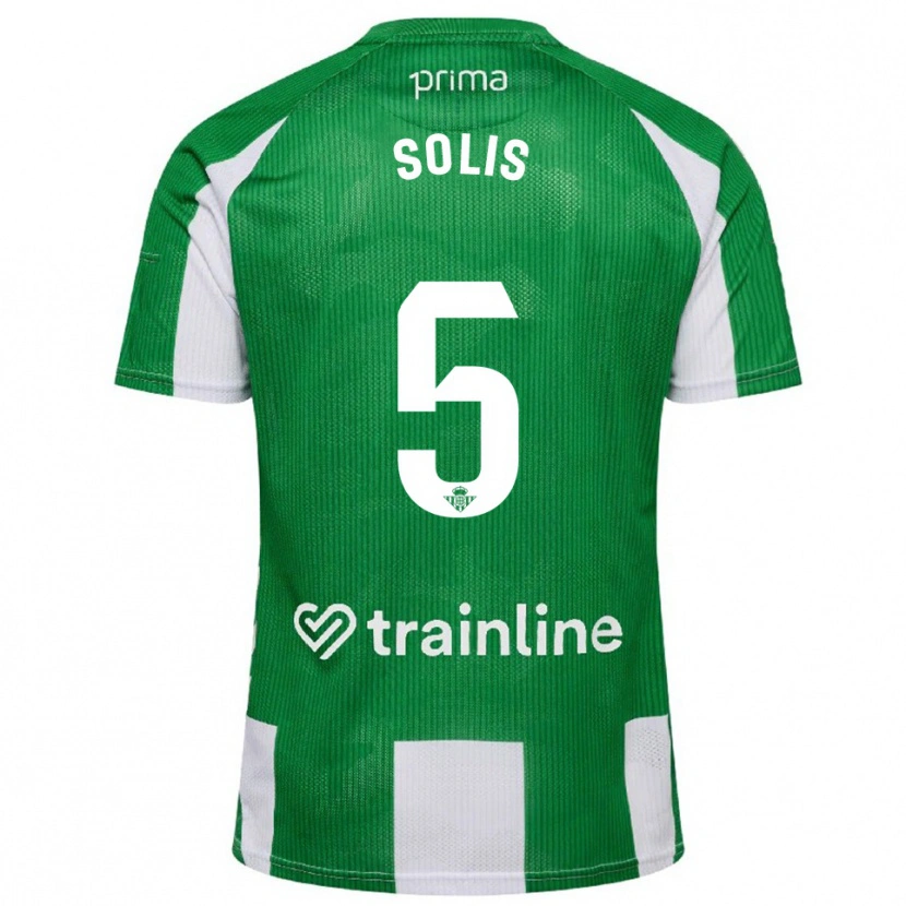 Danxen Dámské Marcos Solís #5 Zelená Bílá Domů Hráčské Dresy 2025/26 Dres