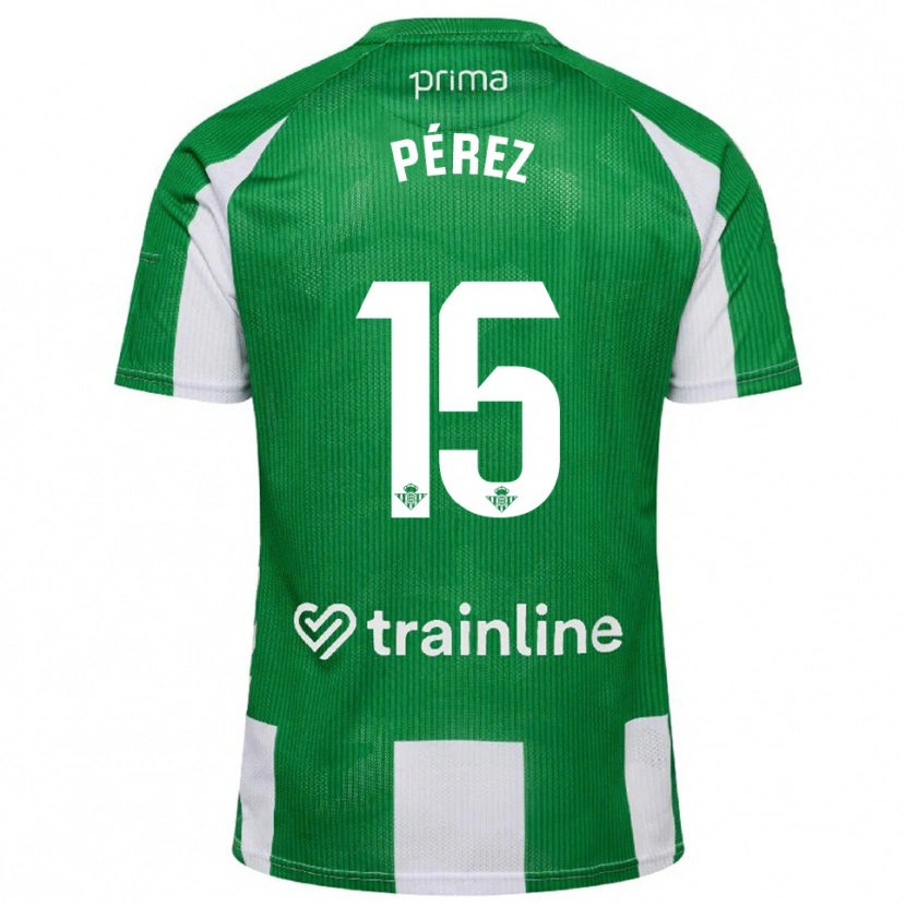 Danxen Dámské Álex Pérez #15 Zelená Bílá Domů Hráčské Dresy 2025/26 Dres