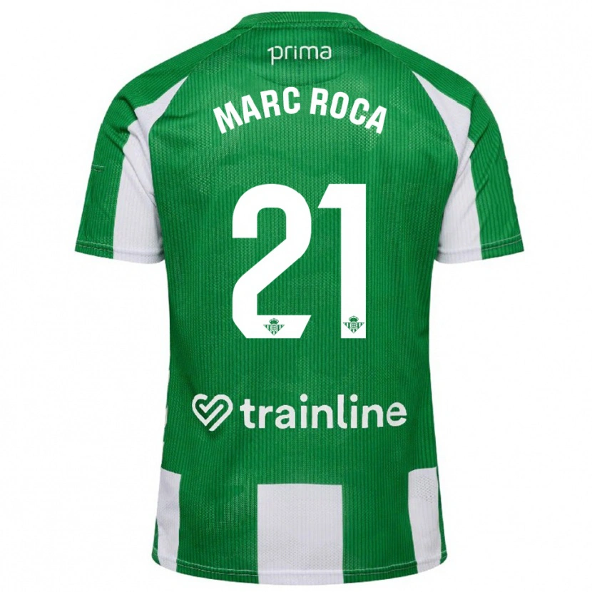 Danxen Dámské Marc Roca #21 Zelená Bílá Domů Hráčské Dresy 2025/26 Dres
