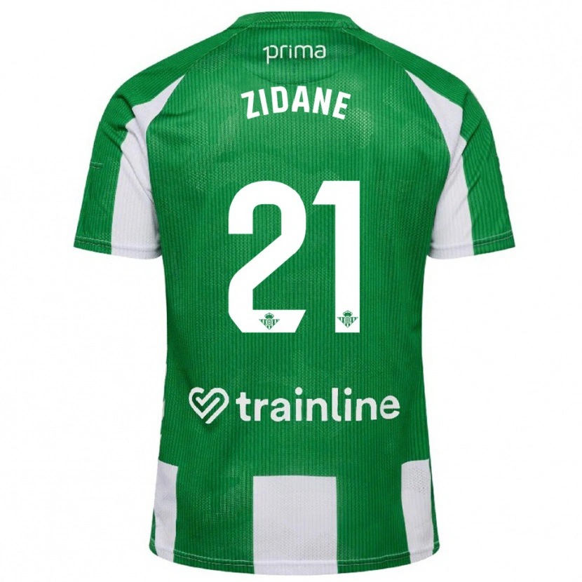 Danxen Dámské Elyaz Zidane #21 Zelená Bílá Domů Hráčské Dresy 2025/26 Dres