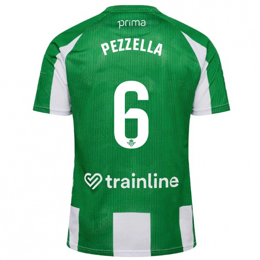 Danxen Dámské German Pezzella #6 Zelená Bílá Domů Hráčské Dresy 2025/26 Dres