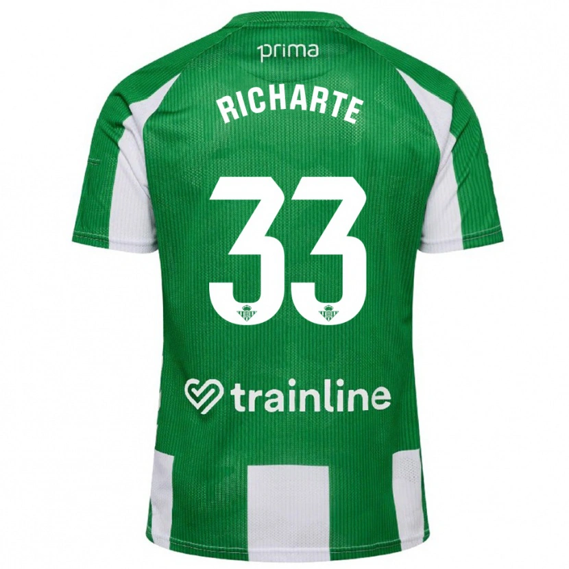 Danxen Dámské Rubén Richarte #33 Zelená Bílá Domů Hráčské Dresy 2025/26 Dres