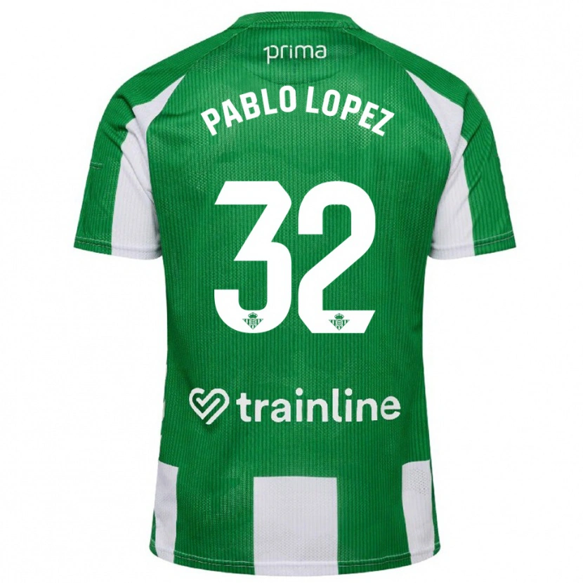Danxen Dámské Pablo López #32 Zelená Bílá Domů Hráčské Dresy 2025/26 Dres