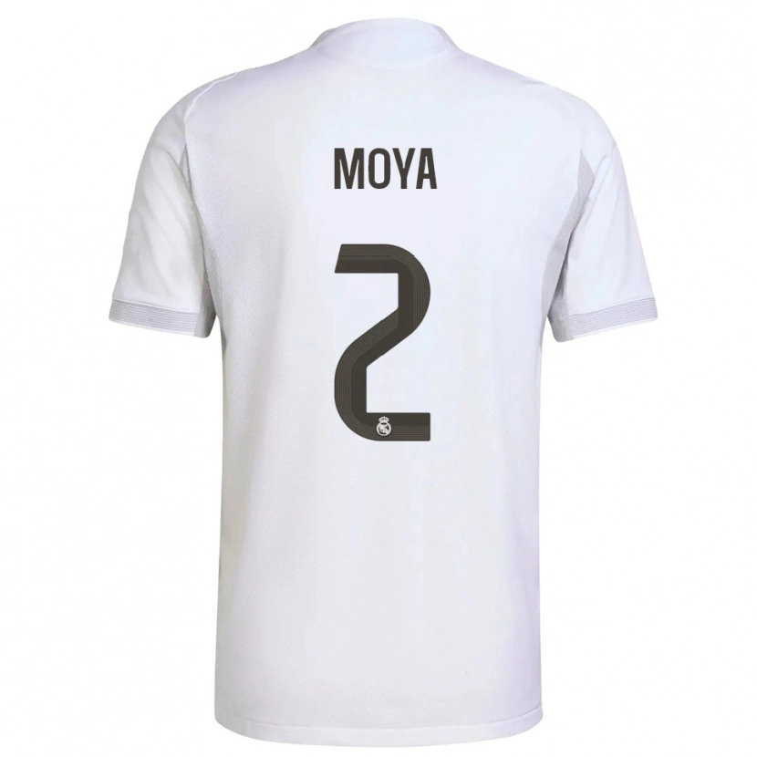Danxen Dámské Alejandro Moya #2 Bílá Žlutá Domů Hráčské Dresy 2025/26 Dres