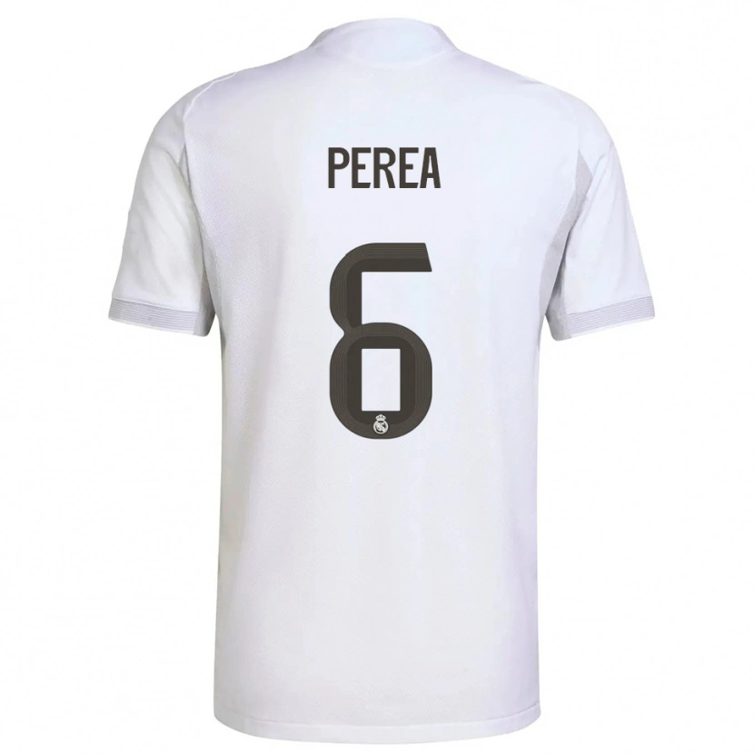 Danxen Dámské Cristian Perea #6 Bílá Žlutá Domů Hráčské Dresy 2025/26 Dres