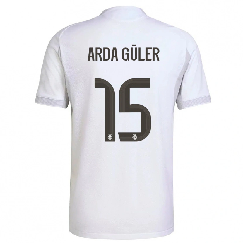 Danxen Dámské Arda Güler #15 Bílá Žlutá Domů Hráčské Dresy 2025/26 Dres