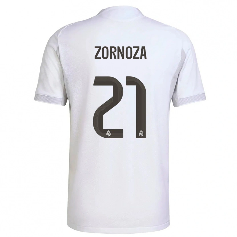 Danxen Dámské Claudia Zornoza #21 Bílá Žlutá Domů Hráčské Dresy 2025/26 Dres