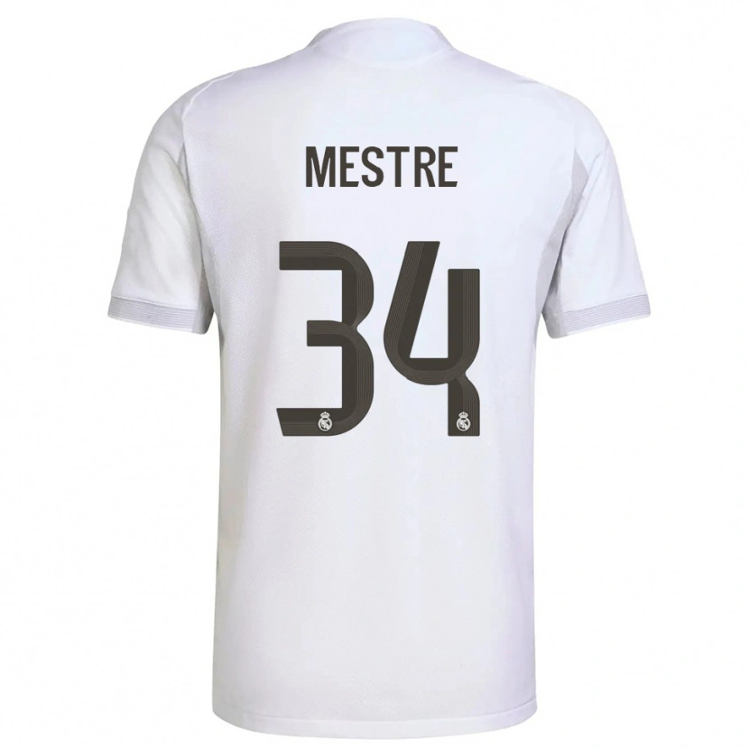 Danxen Dámské Sergio Mestre #34 Bílá Žlutá Domů Hráčské Dresy 2025/26 Dres