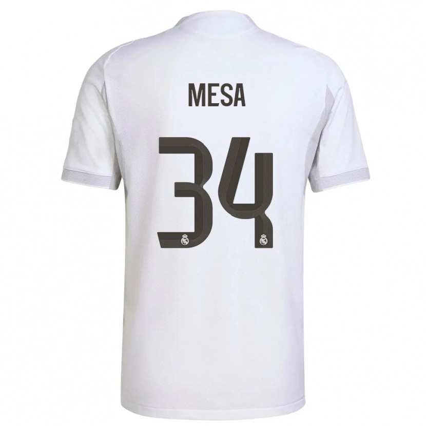 Danxen Dámské Óscar Mesa #34 Bílá Žlutá Domů Hráčské Dresy 2025/26 Dres