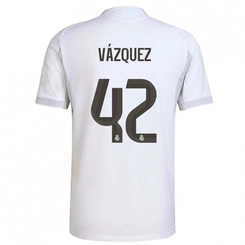 Danxen Dámské Erik Vázquez #42 Bílá Žlutá Domů Hráčské Dresy 2025/26 Dres