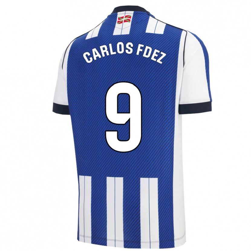 Danxen Dámské Carlos Fernández #9 Modrá Bílá Domů Hráčské Dresy 2025/26 Dres