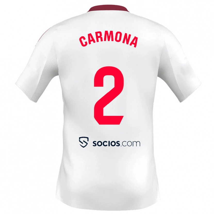 Danxen Dámské José Ángel Carmona #2 Bílá Červená Domů Hráčské Dresy 2025/26 Dres