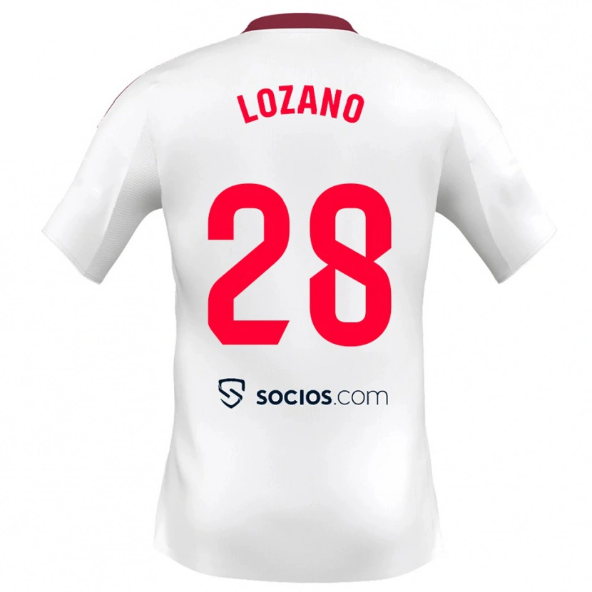 Danxen Dámské Elena Lozano #28 Bílá Červená Domů Hráčské Dresy 2025/26 Dres