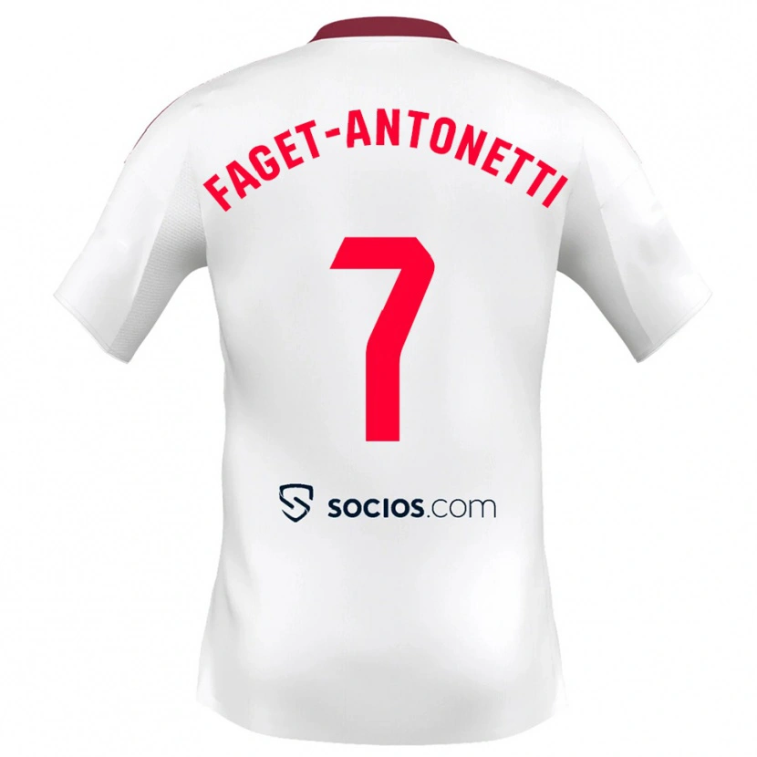 Danxen Dámské Roméo Faget-Antonetti #7 Bílá Červená Domů Hráčské Dresy 2025/26 Dres