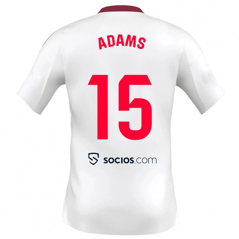 Danxen Dámské Akor Adams #15 Bílá Červená Domů Hráčské Dresy 2025/26 Dres