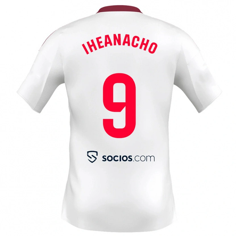 Danxen Dámské Kelechi Iheanacho #9 Bílá Červená Domů Hráčské Dresy 2025/26 Dres