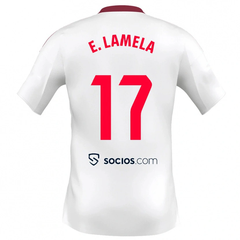 Danxen Dámské Erik Lamela #17 Bílá Červená Domů Hráčské Dresy 2025/26 Dres