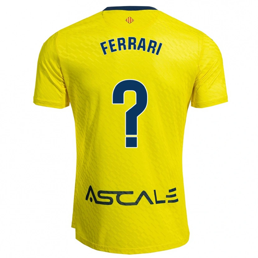 Danxen Dámské Andrés Ferrari #0 Žlutá Tmavě Modrá Domů Hráčské Dresy 2025/26 Dres