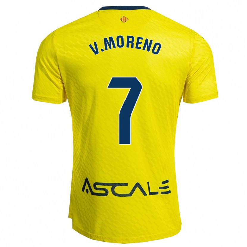Danxen Dámské Víctor Moreno #7 Žlutá Tmavě Modrá Domů Hráčské Dresy 2025/26 Dres