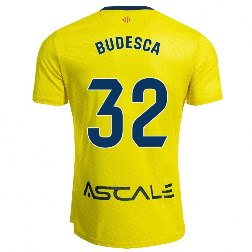 Danxen Dámské Daniel Budesca #32 Žlutá Tmavě Modrá Domů Hráčské Dresy 2025/26 Dres