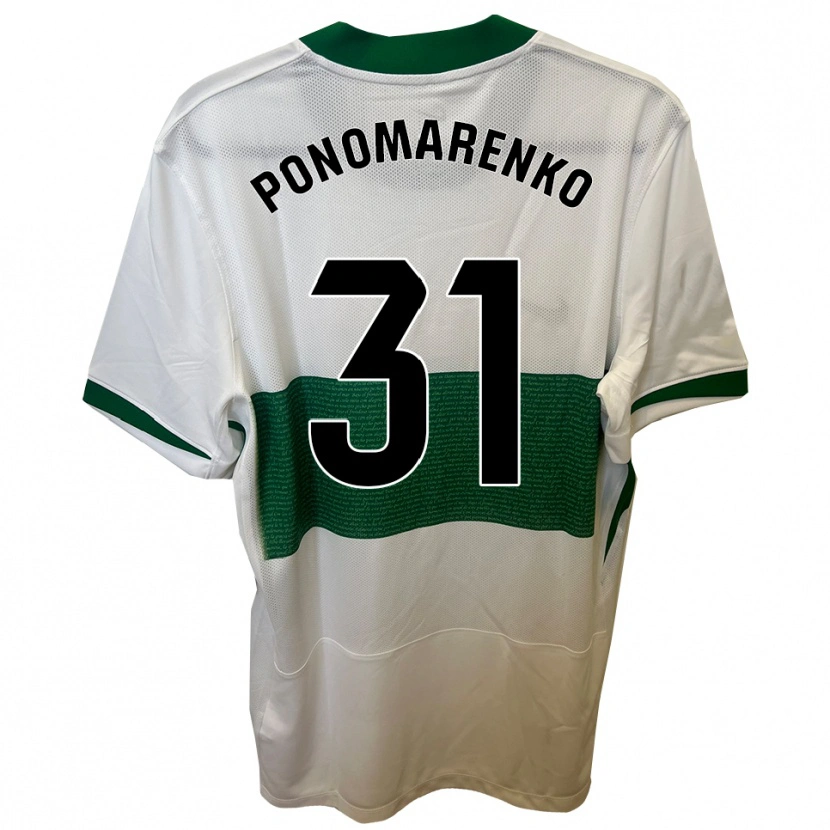 Danxen Dámské Borys Ponomarenko #31 Bílá Zelená Domů Hráčské Dresy 2025/26 Dres
