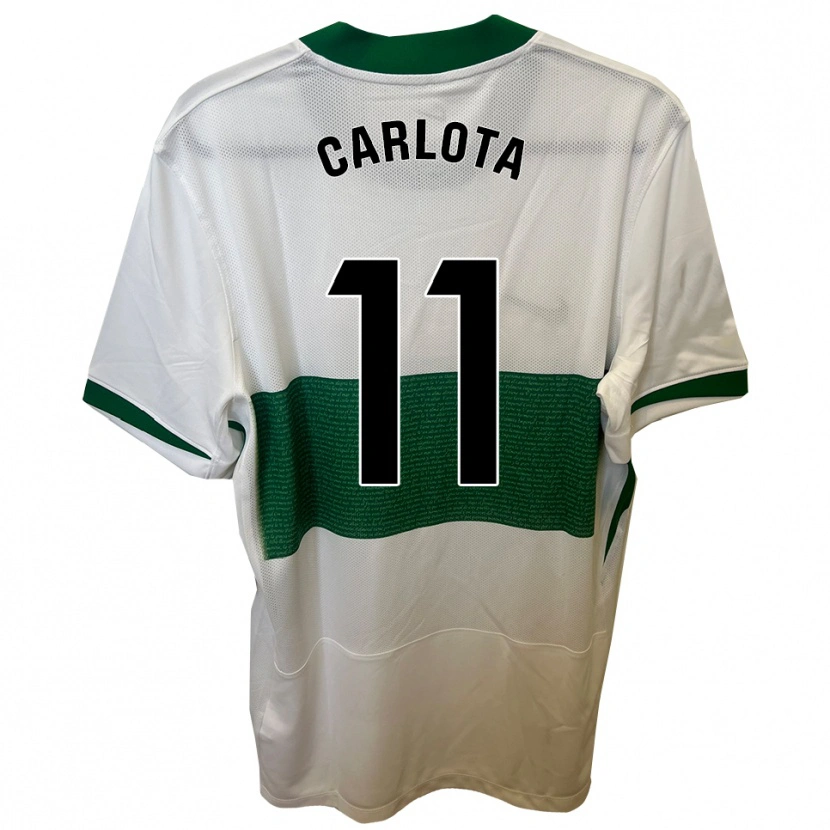 Danxen Dámské Carlota Ursua Sánchez #11 Bílá Zelená Domů Hráčské Dresy 2025/26 Dres