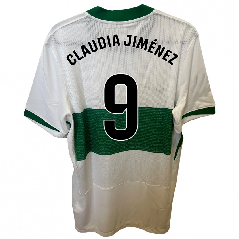 Danxen Dámské Claudia Jiménez Gutiérrez #9 Bílá Zelená Domů Hráčské Dresy 2025/26 Dres