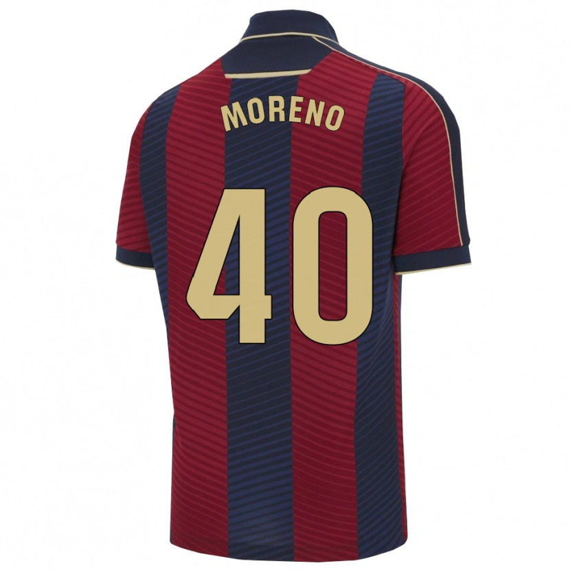 Danxen Dámské Matías Moreno #40 Červená Tmavě Modrá Domů Hráčské Dresy 2025/26 Dres