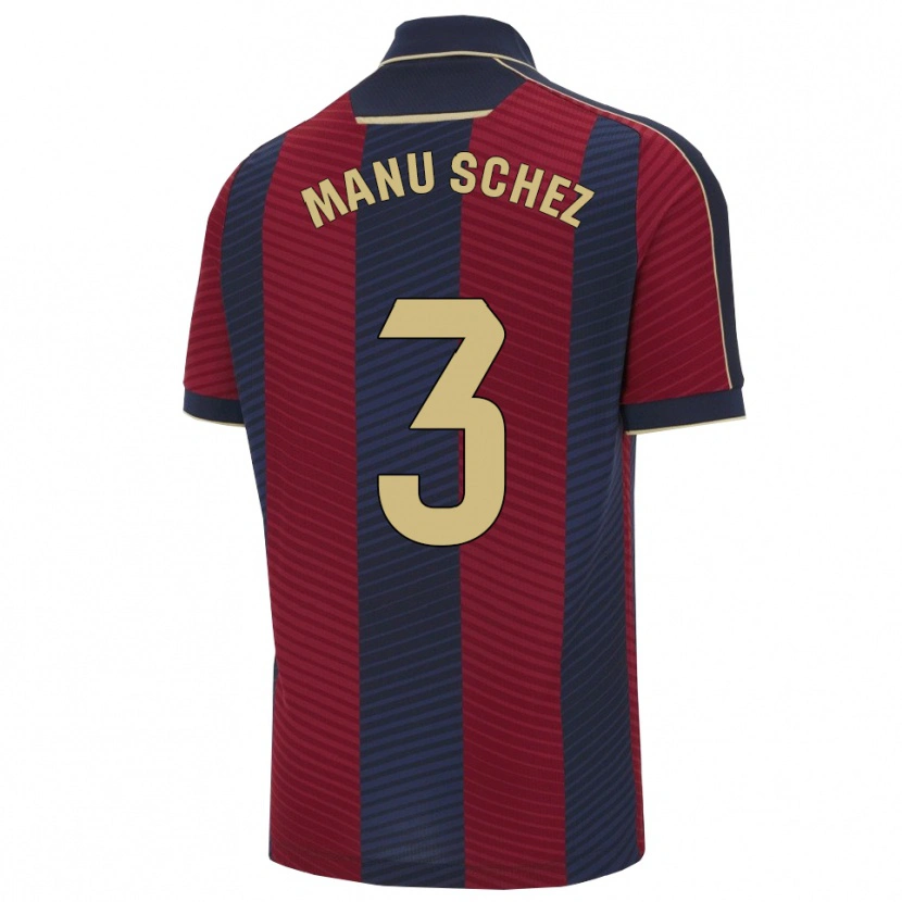 Danxen Dámské Manu Sánchez #3 Červená Tmavě Modrá Domů Hráčské Dresy 2025/26 Dres