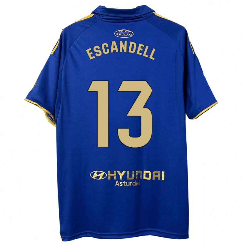 Danxen Dámské Aarón Escandell #13 Modrá Zlatá Domů Hráčské Dresy 2025/26 Dres