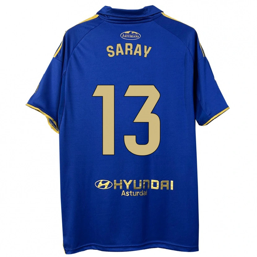 Danxen Dámské Saray Vázquez Alonso #13 Modrá Zlatá Domů Hráčské Dresy 2025/26 Dres