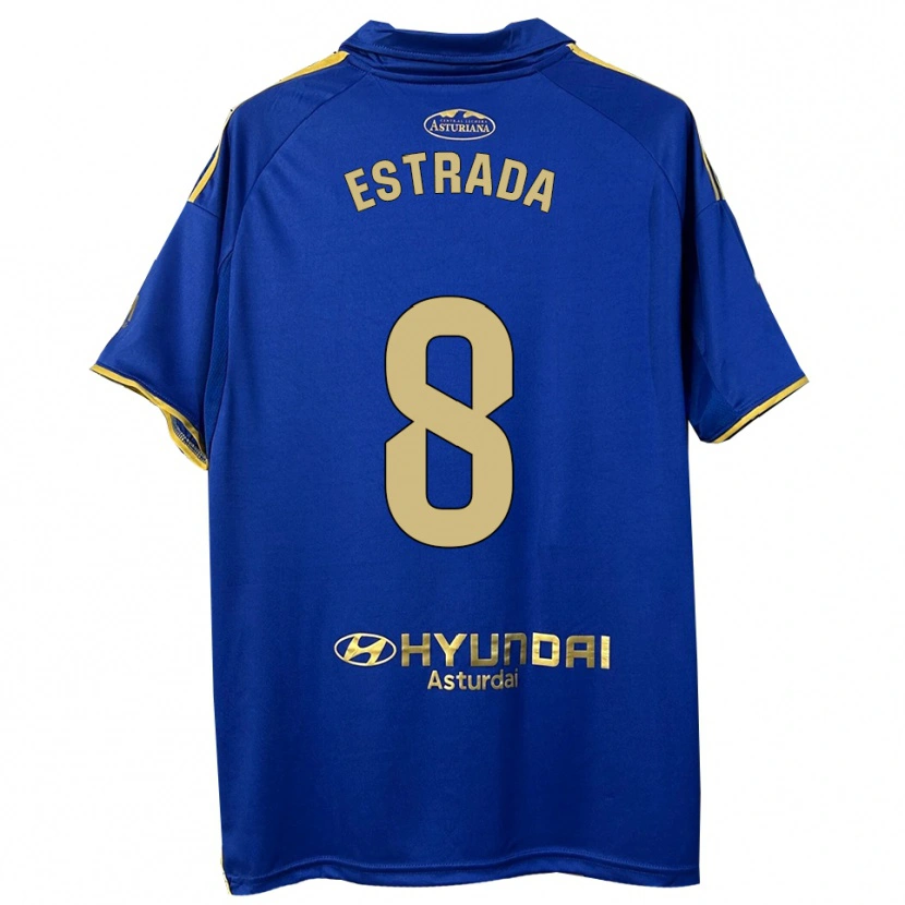 Danxen Dámské Nacho Estrada #8 Modrá Zlatá Domů Hráčské Dresy 2025/26 Dres